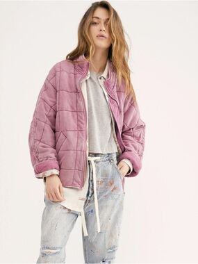 Free people dolman quilted jacket, Daphne pink, XS